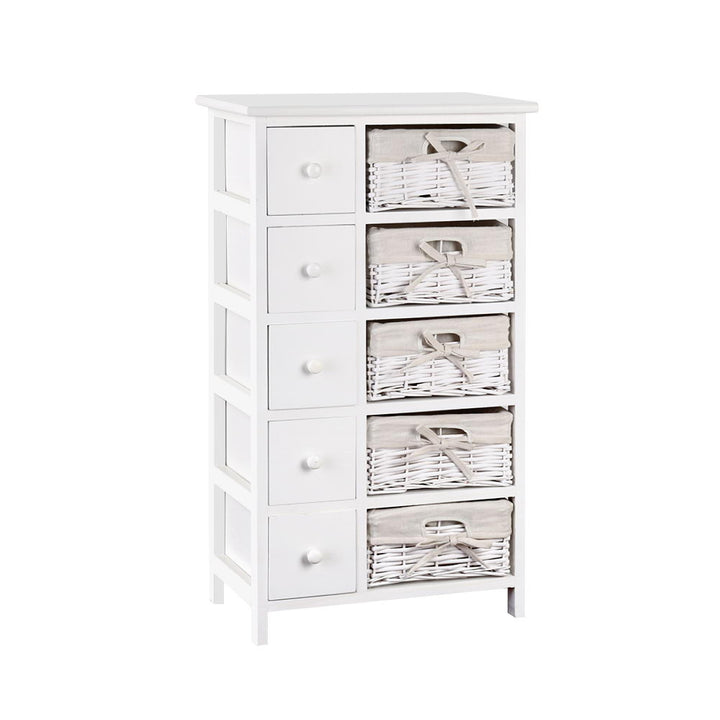 5 Basket Storage Drawers - White Homecoze