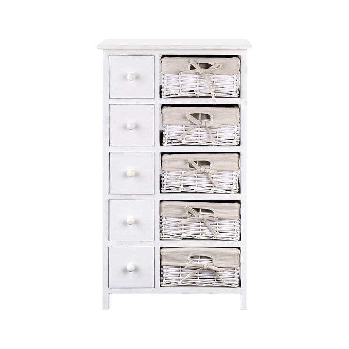 5 Basket Storage Drawers - White Homecoze