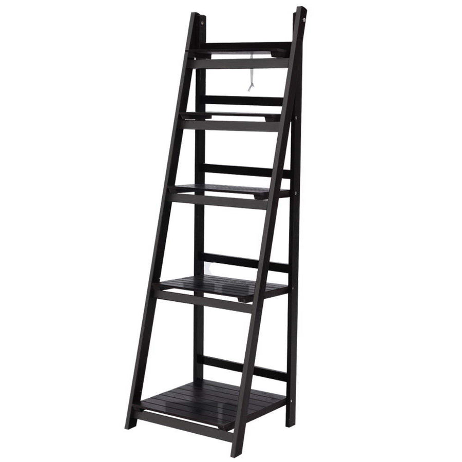 5 Tier Wooden Ladder Display Book Shelves - 140cm Homecoze