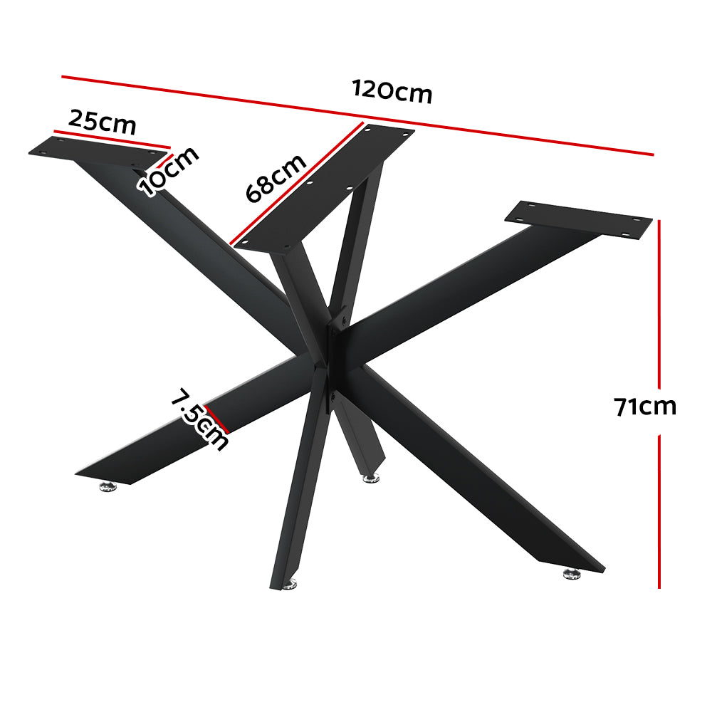 Starburst Metal Table Legs DIY Universal Coffee or Dining Table (120x68x71cm) Homecoze