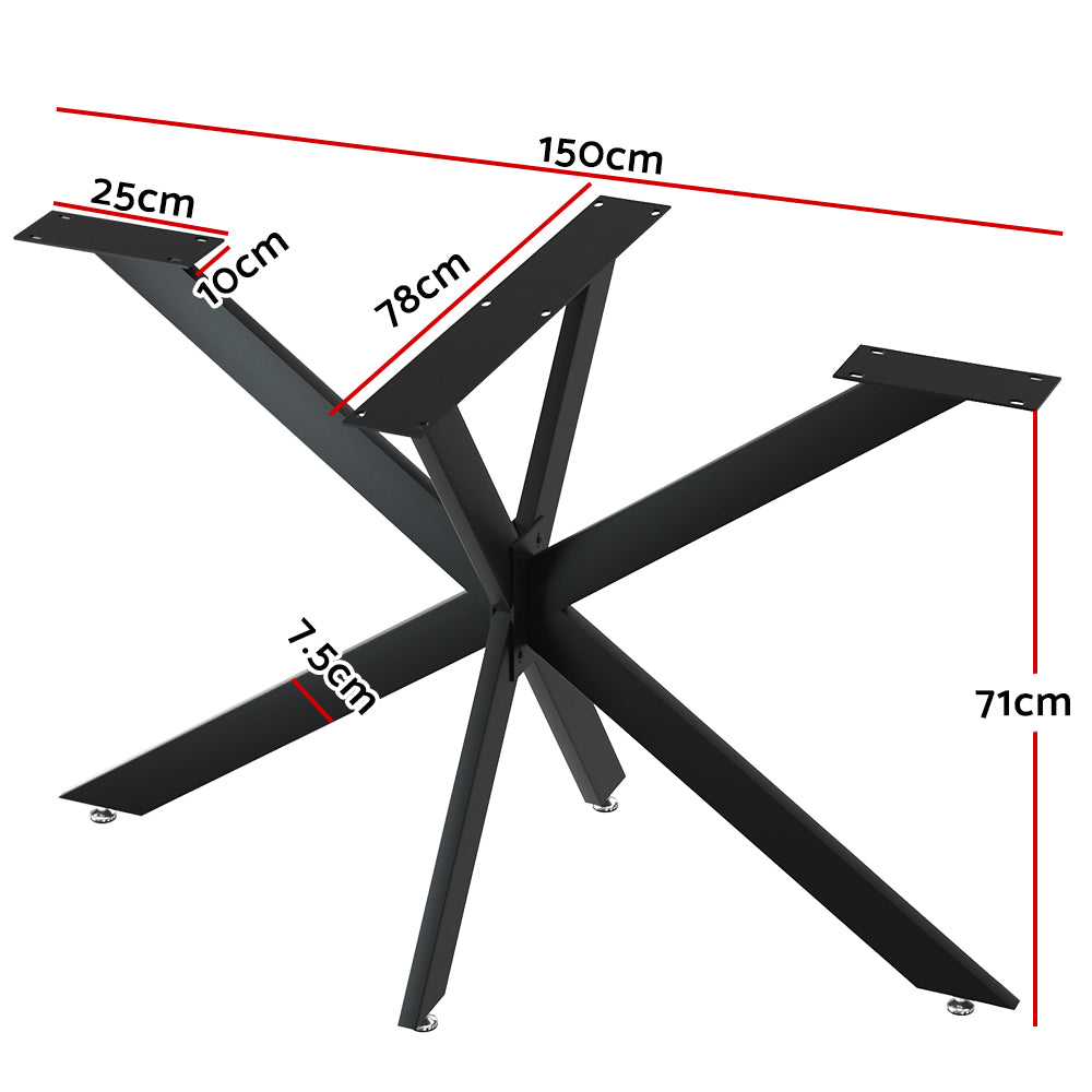 Starburst Metal Table Legs DIY Universal Coffee or Dining Table (150x78x71cm) Homecoze
