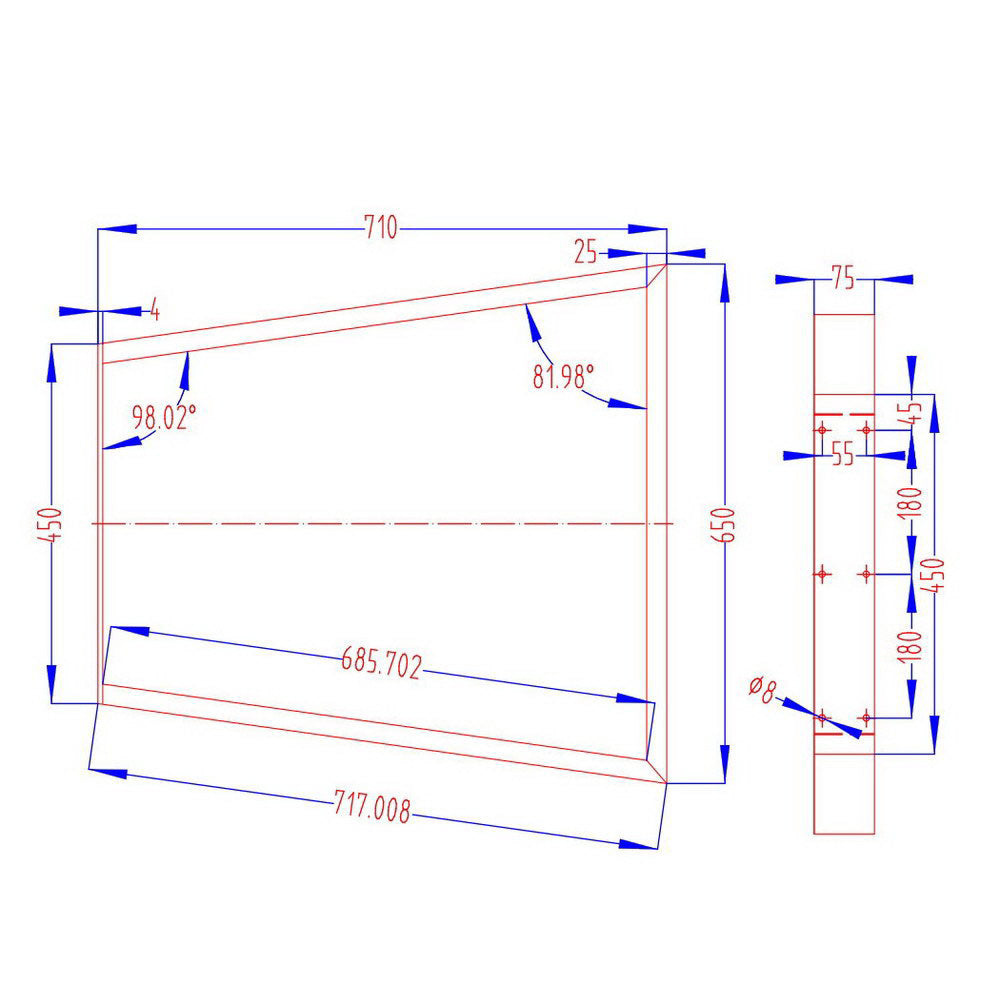 Trapezoid Metal Table Legs DIY Universal Coffee or Dining Table (45x65x71cm) Homecoze