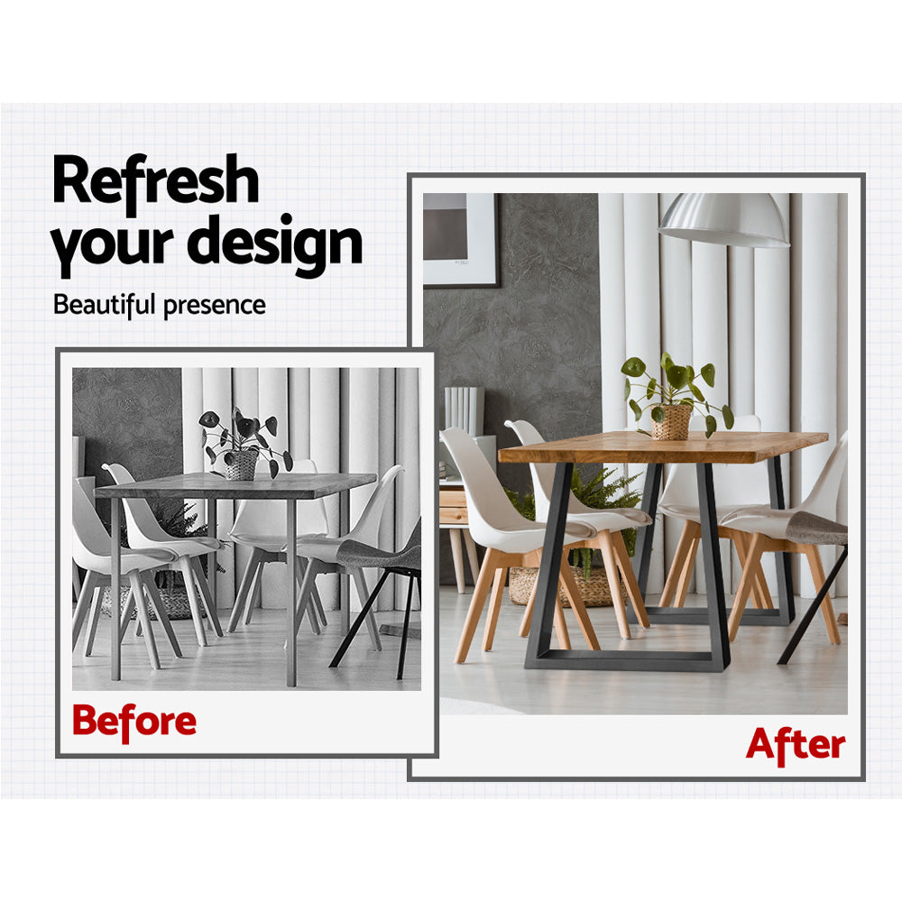 Trapezoid Metal Table Legs DIY Universal Coffee or Dining Table (65x90x71cm) Homecoze