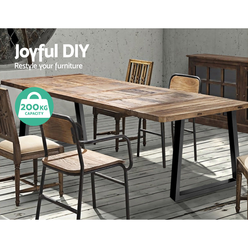 Trapezoid Metal Table Legs DIY Universal Coffee or Dining Table (65x90x71cm) Homecoze