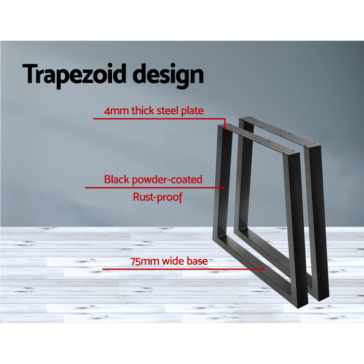 Trapezoid Metal Table Legs DIY Universal Coffee or Dining Table (65x90x71cm) Homecoze