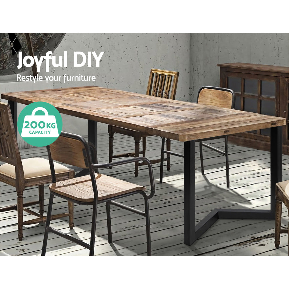V Shape Metal Table Legs DIY Universal Coffee or Dining Table (70x71cm) Homecoze