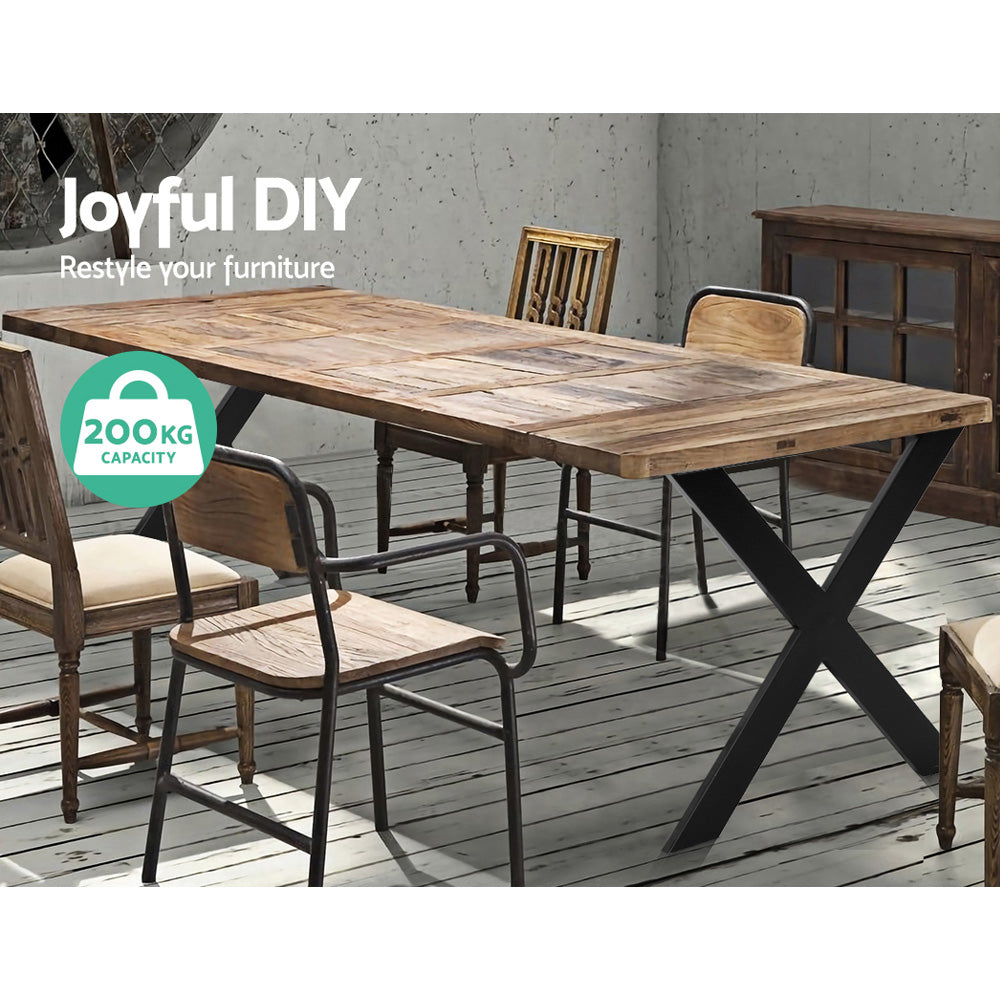 X Shape Metal Table Legs DIY Universal Coffee or Dining Table (60x71cm) Homecoze