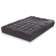 King Single Pillowtop Mattress Topper 1000GSM Charcoal Microfibre Bamboo Filling Homecoze