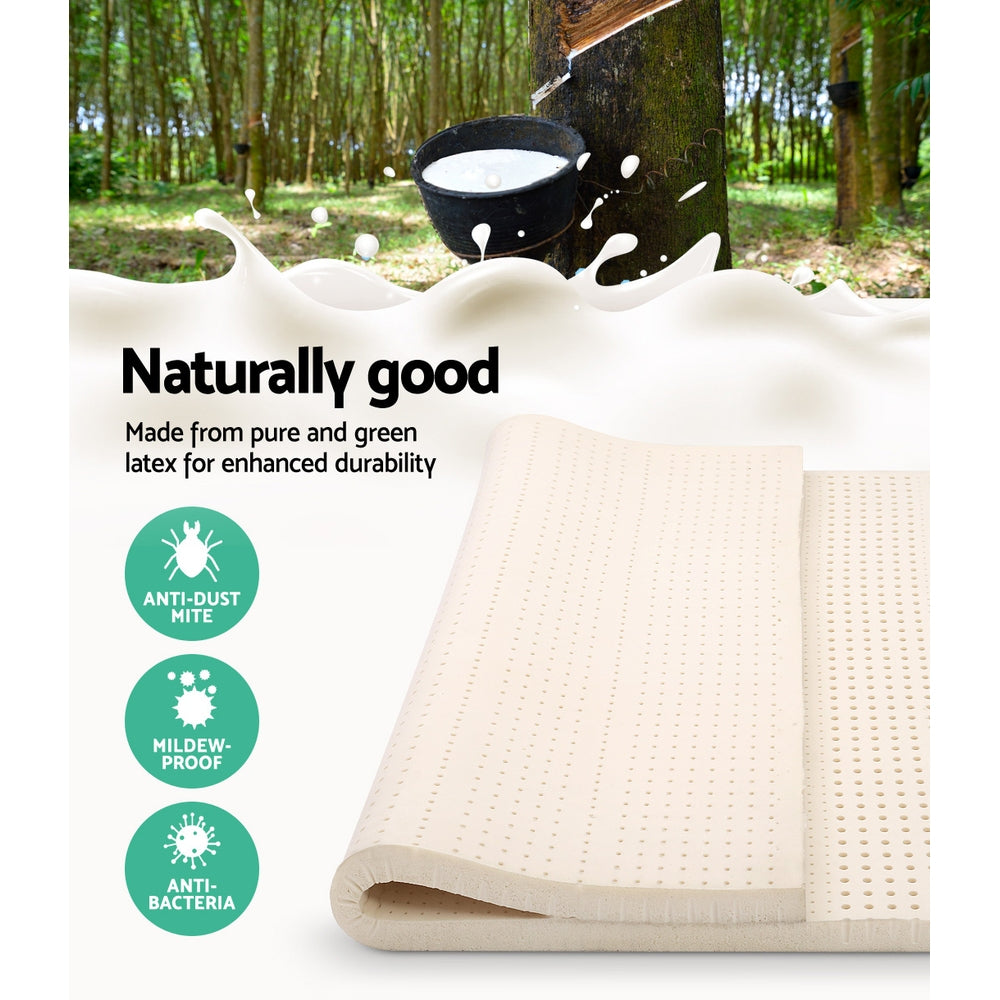 7 Zone Pure Natural Latex Mattress Topper 5cm - Double Homecoze