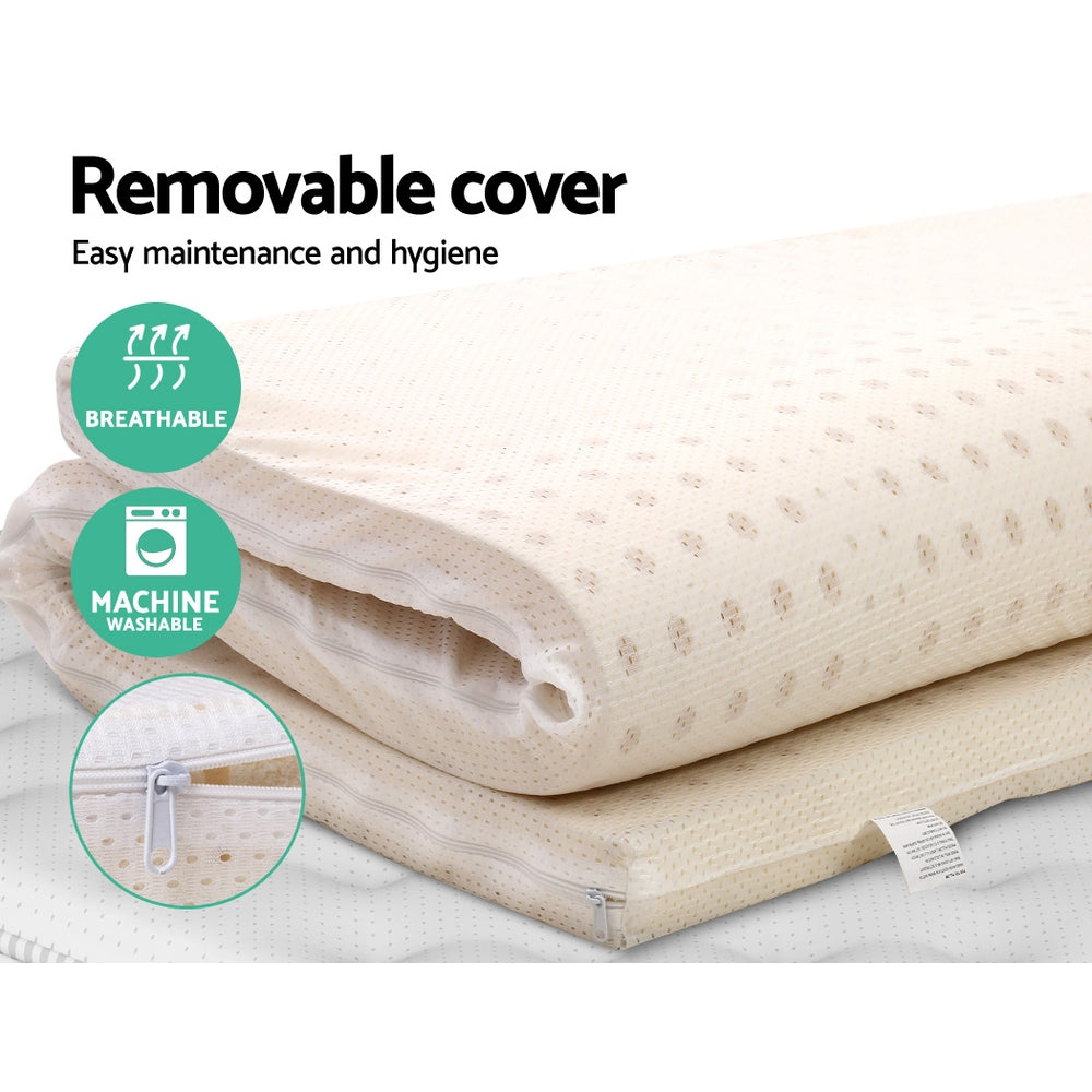 7 Zone Pure Natural Latex Mattress Topper 5cm - Double Homecoze