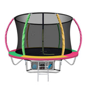 8FT Round Trampoline with Safety Enclosure Net - Muilticoloured Homecoze