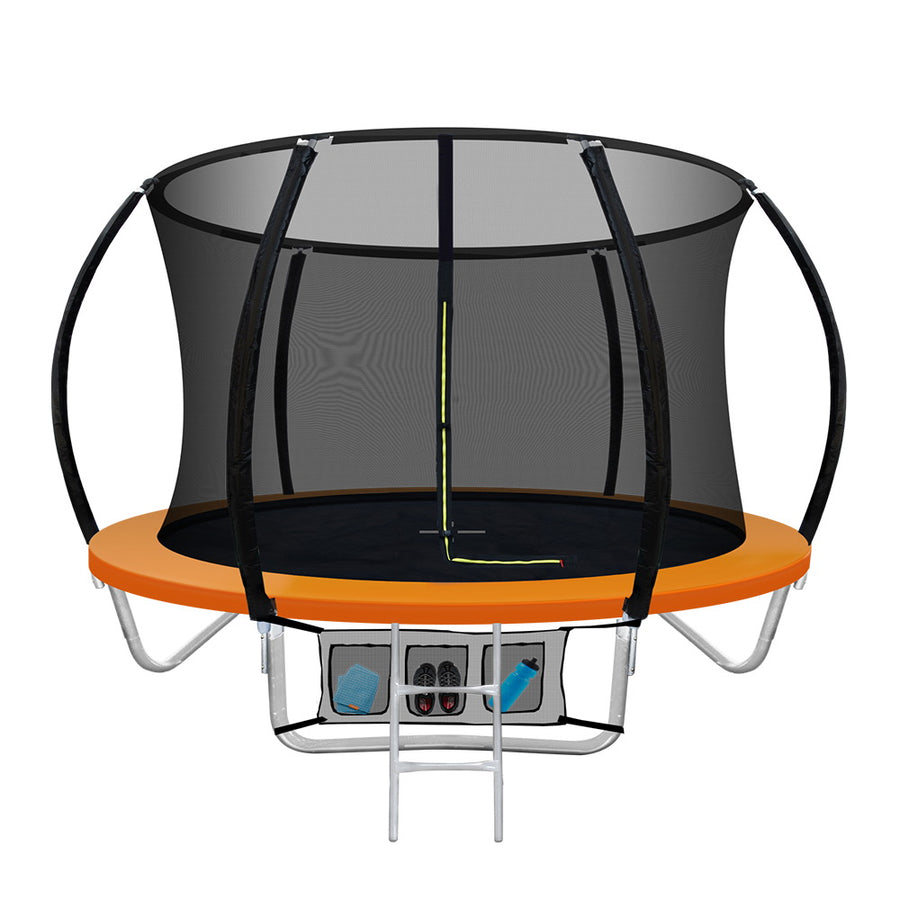8FT Round Trampoline with Safety Enclosure Net - Orange Homecoze
