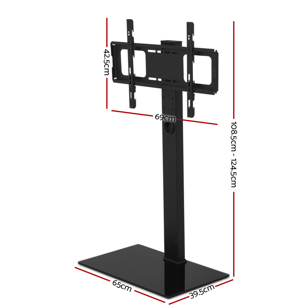 Floor TV Stand Brakcket Mount Swivel Height Adjustable 32 to 70 Inch Black Homecoze