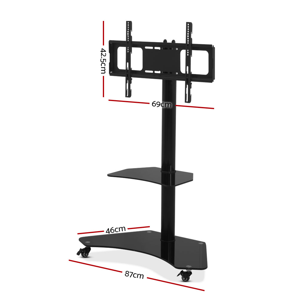 Floor TV Stand Bracket Mount Swivel Height Adjustable 32 to 70 Inch Black Homecoze