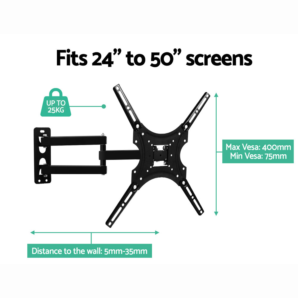 Artiss TV Wall Mount Monitor Bracket Swivel Tilt 24 32 37 40 42 47 50 Inch LED LCD Homecoze Home & Living