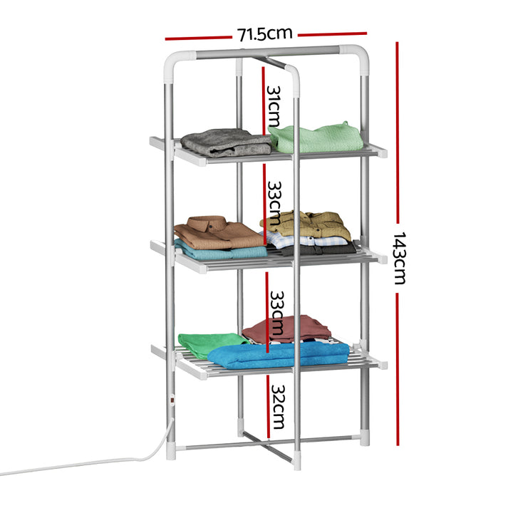 Electric Heated Towel Rail Clothes Rack Warmer Stand 300W Homecoze