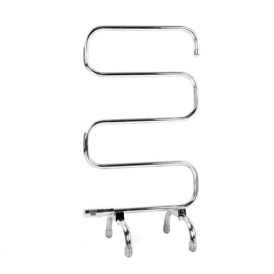 Freestanding Electric S-Shape Heated Towel Rail - Aluminum 5 Rung Homecoze