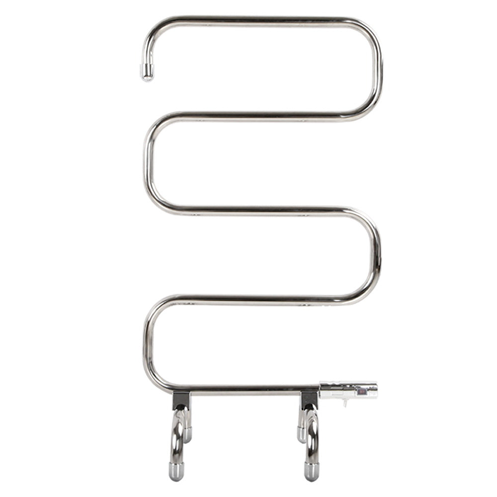 Freestanding Electric S-Shape Heated Towel Rail - Aluminum 5 Rung Homecoze