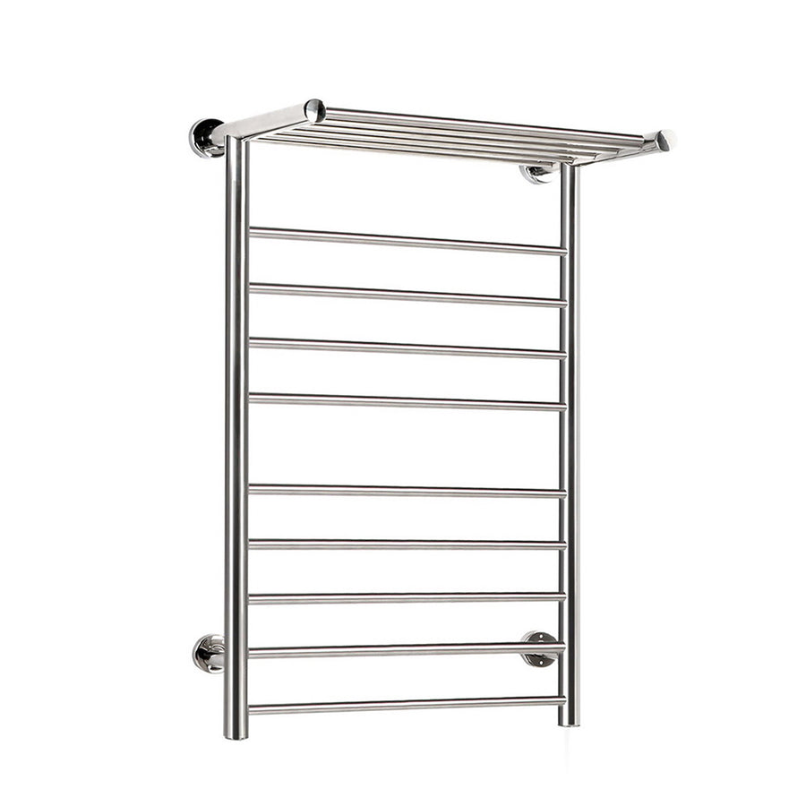 Electric Heated Towel Warmer 14 Bar Wall Mounted - Polished Stainless Steel Homecoze