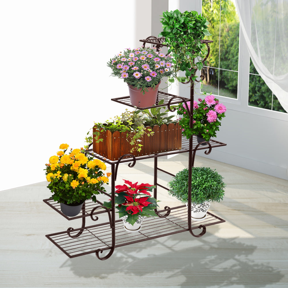 Multi Level Metal Plant Stand Shelf Garden Planter – Bronze Homecoze