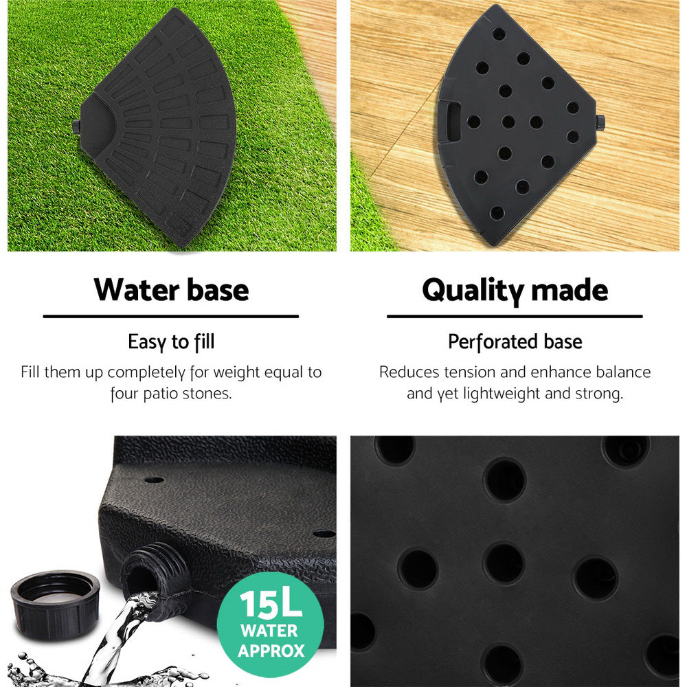 3m Cantilever Outdoor Umbrella with 48cm Round Base - Charcoal - Homecoze