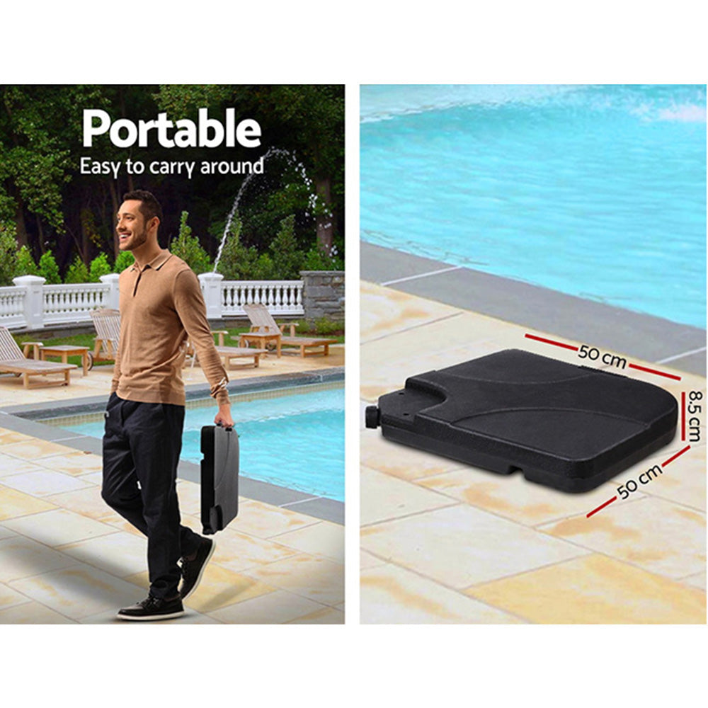 3m Cantilever Outdoor Umbrella with 50x50cm Base - Charcoal Homecoze