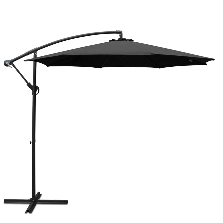 3m Cantilever Outdoor Umbrella Sunshade - Black Homecoze