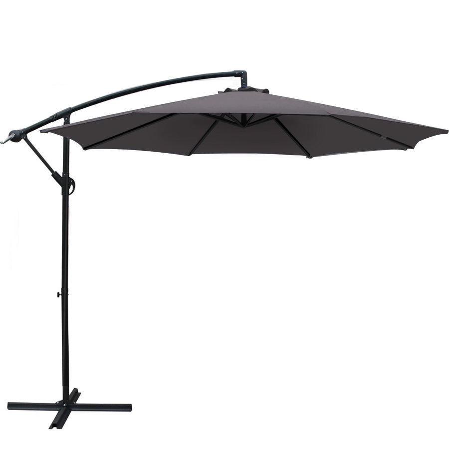 3m Cantilever Outdoor Umbrella Sunshade - Charcoal Homecoze