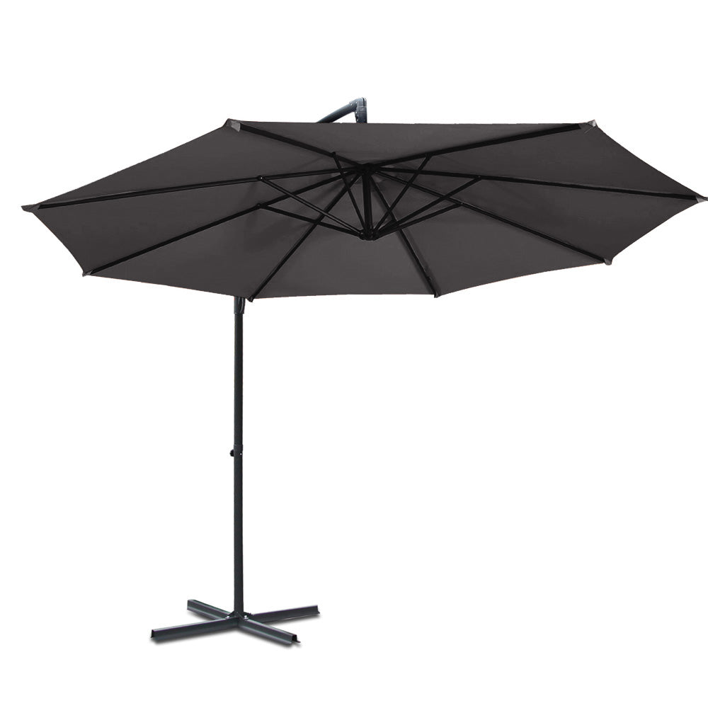 3m Cantilever Outdoor Umbrella Sunshade - Charcoal Homecoze