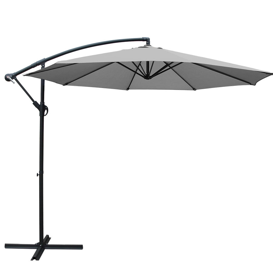 3m Cantilever Outdoor Umbrella Sunshade - Grey Homecoze