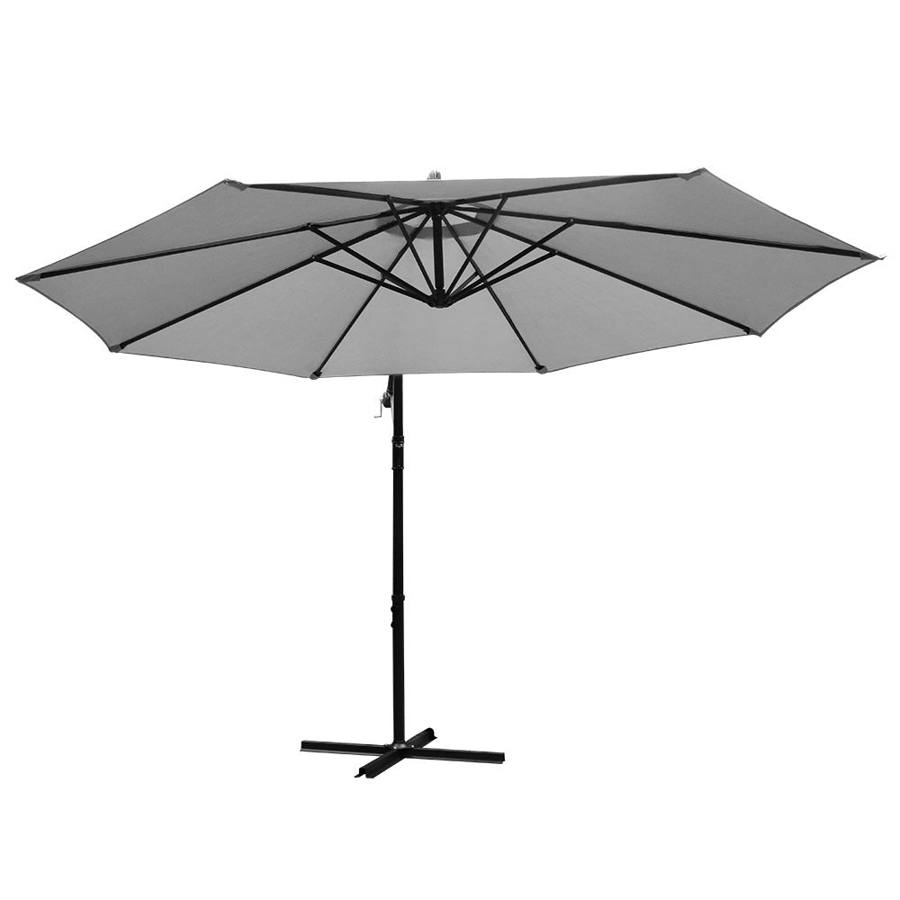 3m Cantilever Outdoor Umbrella Sunshade - Grey Homecoze