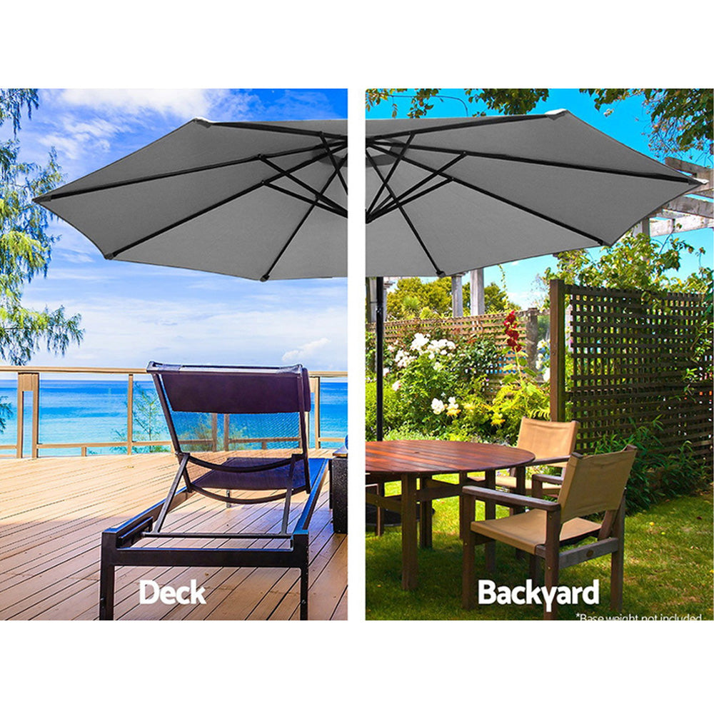 3m Cantilever Outdoor Umbrella Sunshade - Grey Homecoze