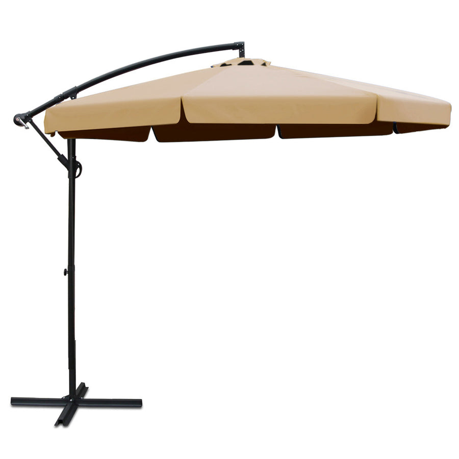 3m Cantilever Outdoor Drape Umbrella Sunshade - Beige Homecoze
