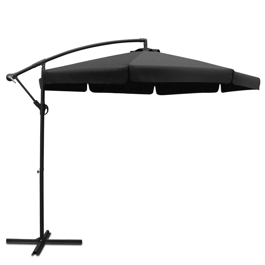 3m Cantilever Outdoor Drape Umbrella Sunshade - Black Homecoze
