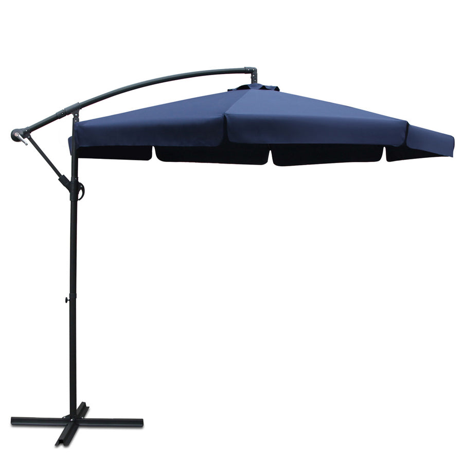 3m Cantilever Outdoor Drape Umbrella Sunshade - Navy Homecoze