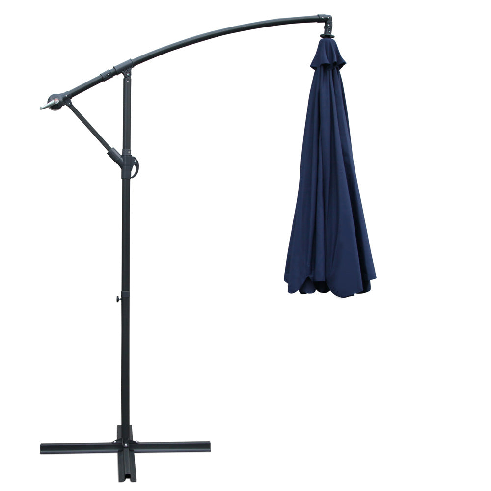 3m Cantilever Outdoor Drape Umbrella Sunshade - Navy Homecoze