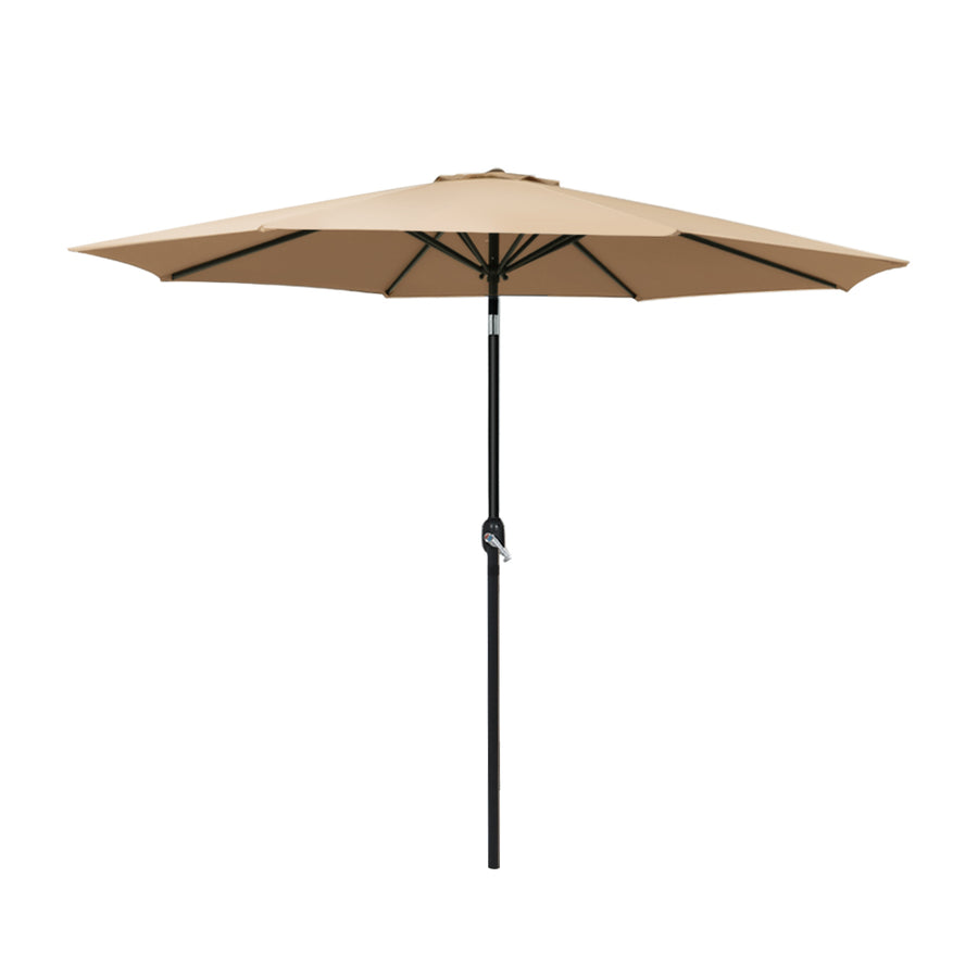2.7m Outdoor Pole Tilt Umbrella Sunshade - Beige Homecoze