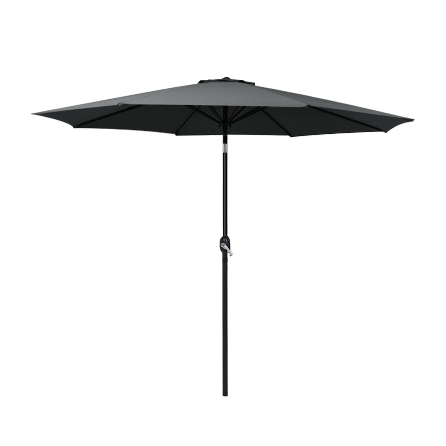2.7m Outdoor Pole Tilt Umbrella Sunshade - Black Homecoze