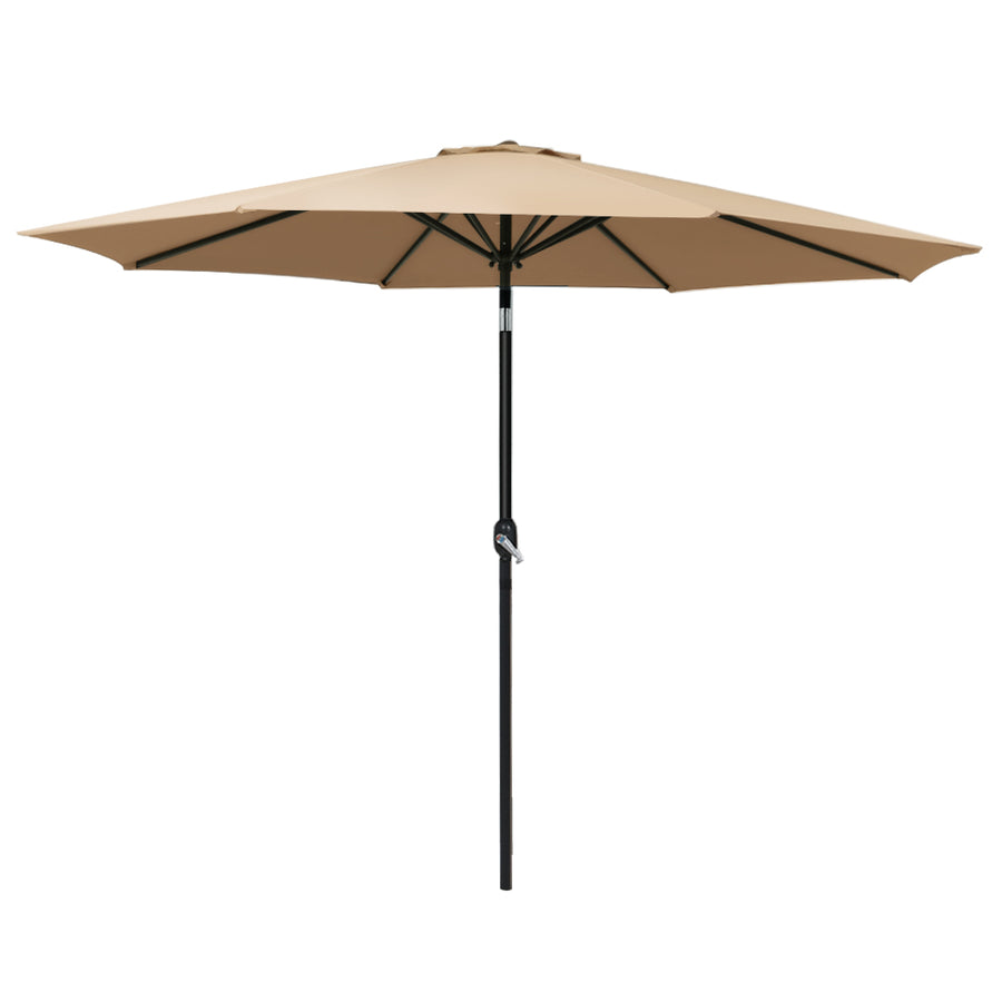 3m Outdoor Pole Tilt Umbrella Sunshade - Beige Homecoze