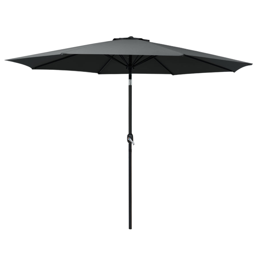3m Outdoor Pole Tilt Umbrella Sunshade - Black Homecoze