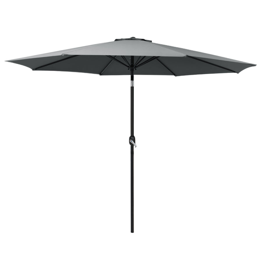 3m Outdoor Pole Tilt Umbrella Sunshade - Charcoal Homecoze