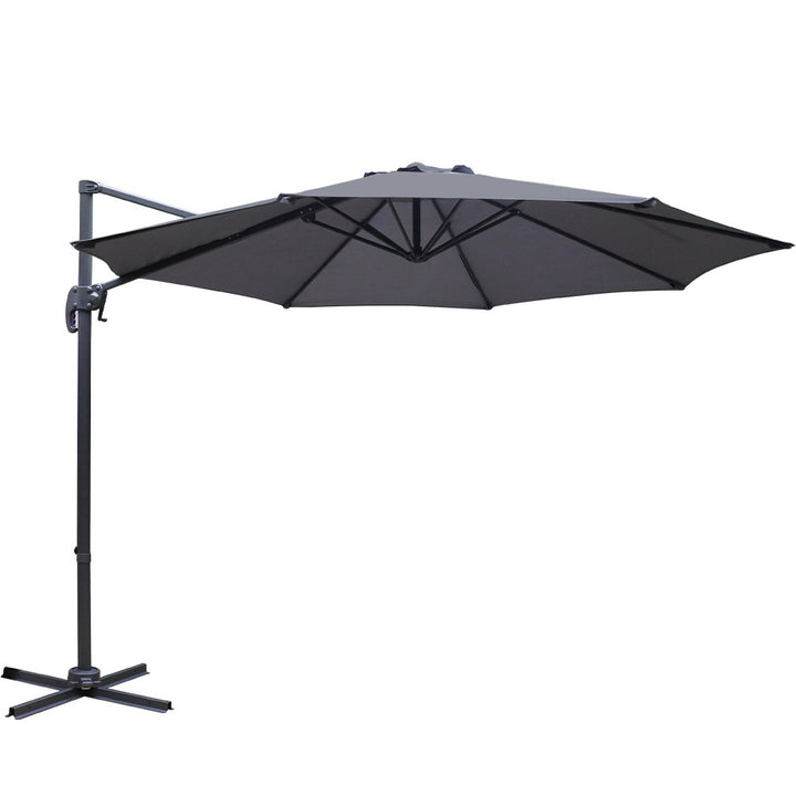 3m Cantilever Outdoor Umbrella 360 Degree Rotatable - Charcoal Homecoze