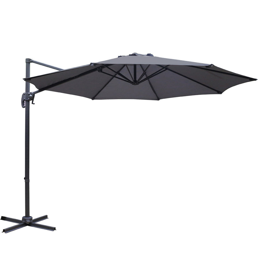 3m Cantilever Outdoor Umbrella 360 Degree Rotatable - Charcoal Homecoze