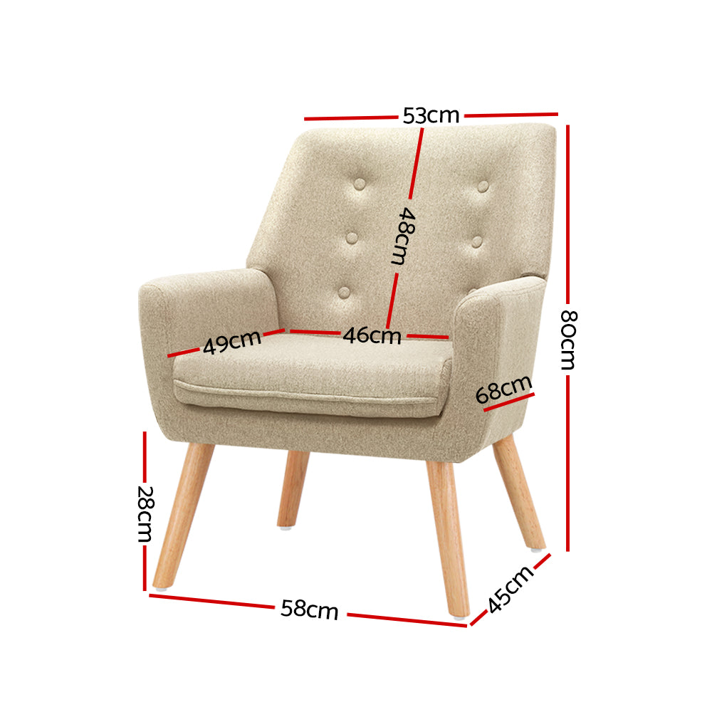 Fabric Feature Armchair - Beige Homecoze