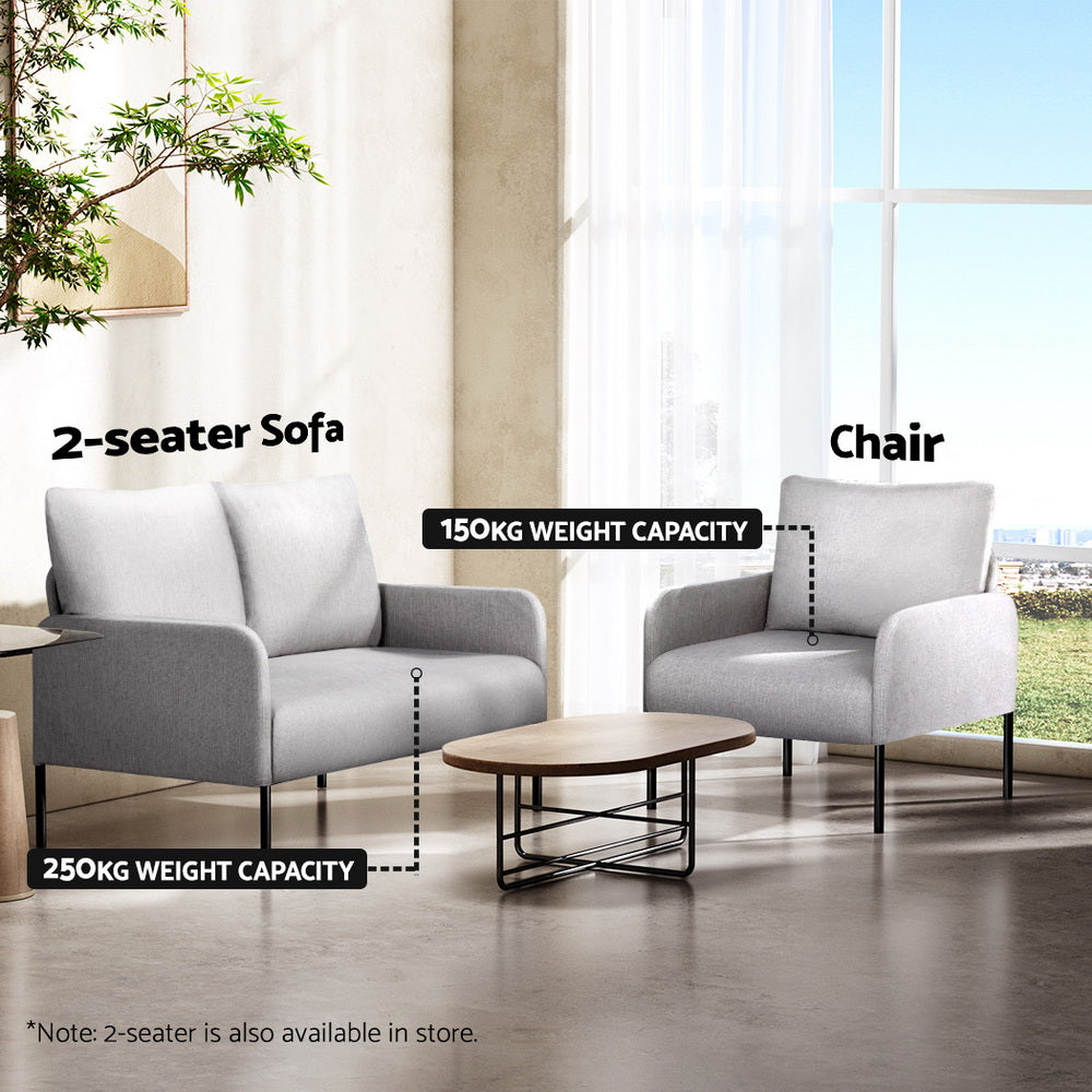 Kids Modern Mini Sofa Chair Accent Armchair with Linen Fabric - Grey - Homecoze