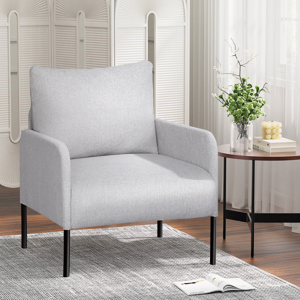 Kids Modern Mini Sofa Chair Accent Armchair with Linen Fabric - Grey - Homecoze