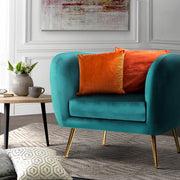 Luscious Velvet Accent Tub Armchair - Green - Homecoze