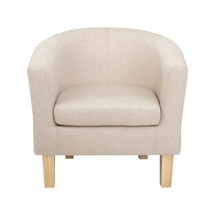 Low Back Fabric Tub Armchair - Beige Homecoze