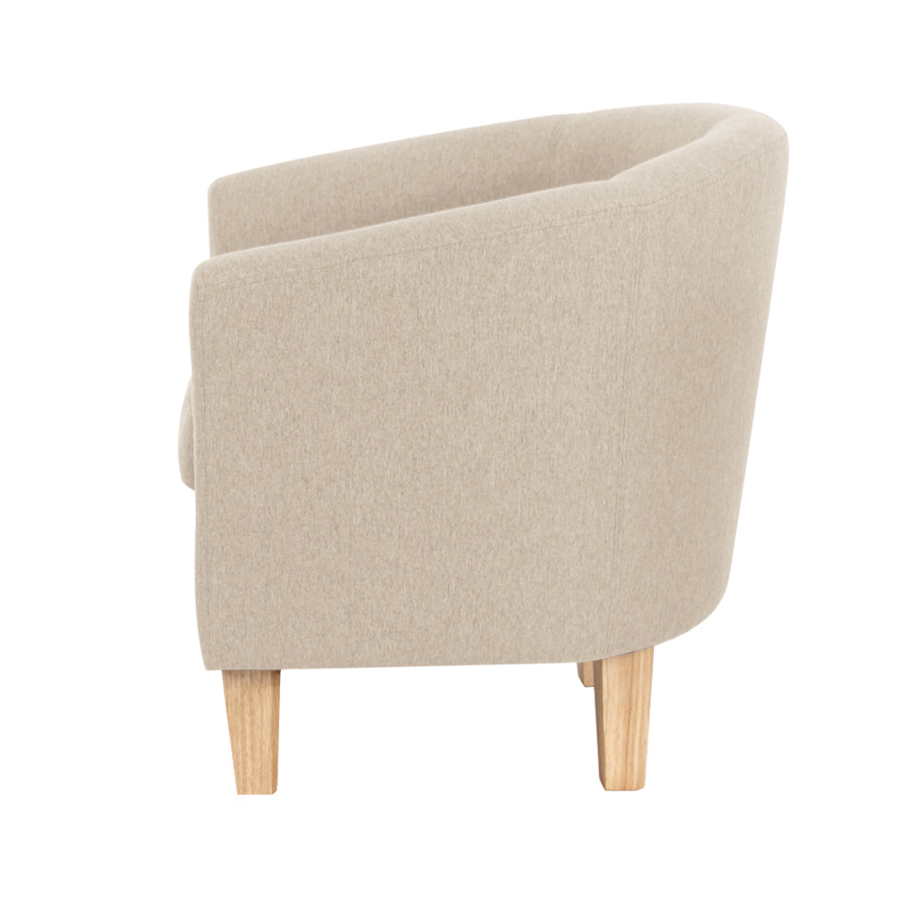 Low Back Fabric Tub Armchair - Beige Homecoze