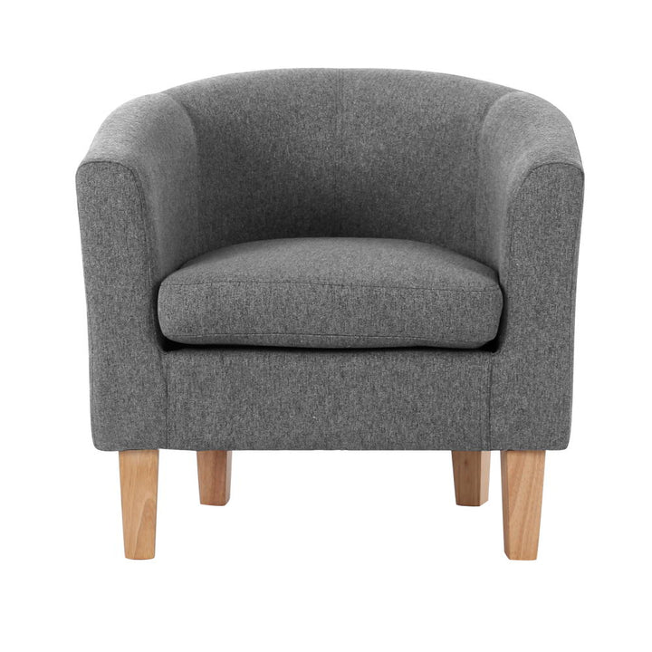 Low Back Fabric Tub Armchair - Grey Homecoze